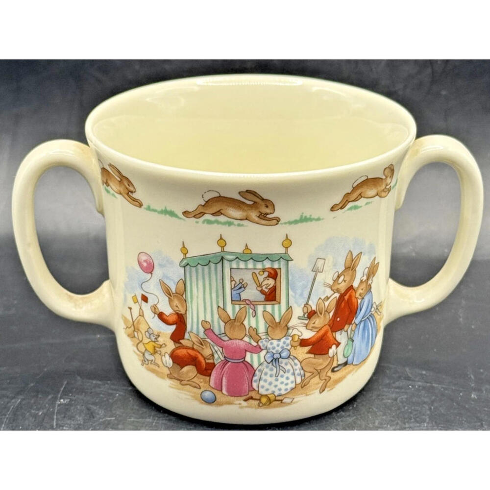 Vintage Royal Doulton Bunnykins Two Handled Cup Puppet Show 